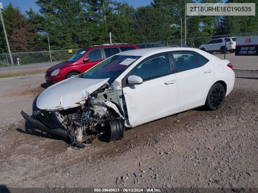 2014 Toyota Corolla Le VIN: 2T1BURHE1EC190535 Lot: 39649631