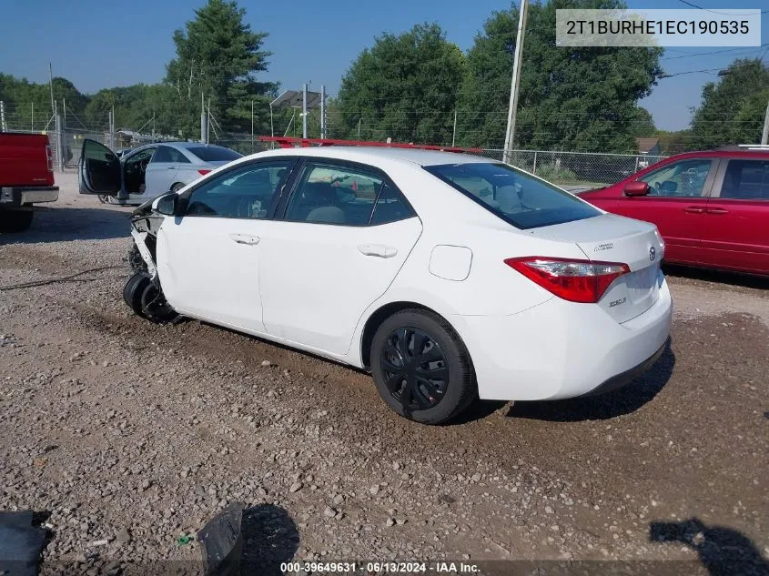 2T1BURHE1EC190535 2014 Toyota Corolla Le