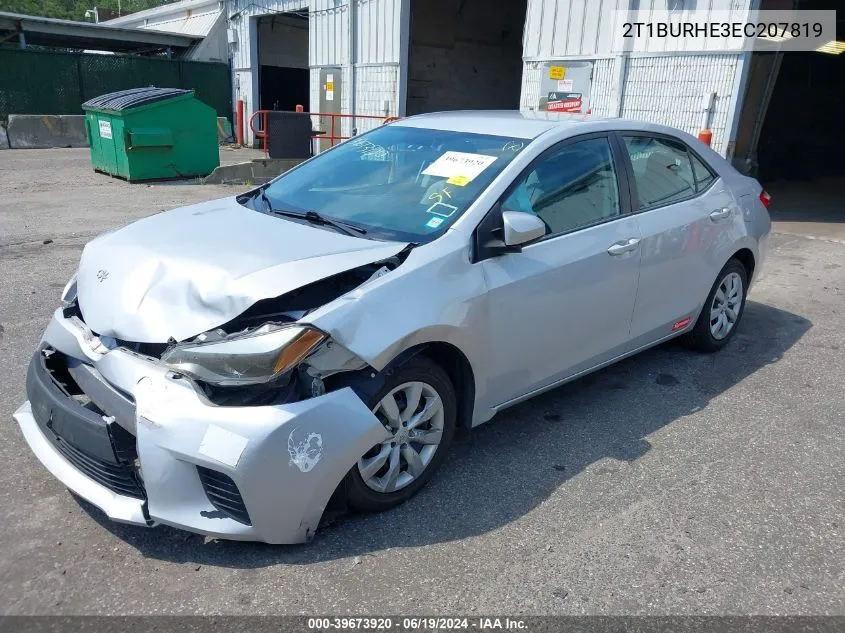 2014 Toyota Corolla Le VIN: 2T1BURHE3EC207819 Lot: 39673920