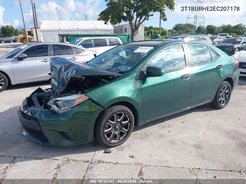 2T1BURHE2EC207178 2014 Toyota Corolla Le