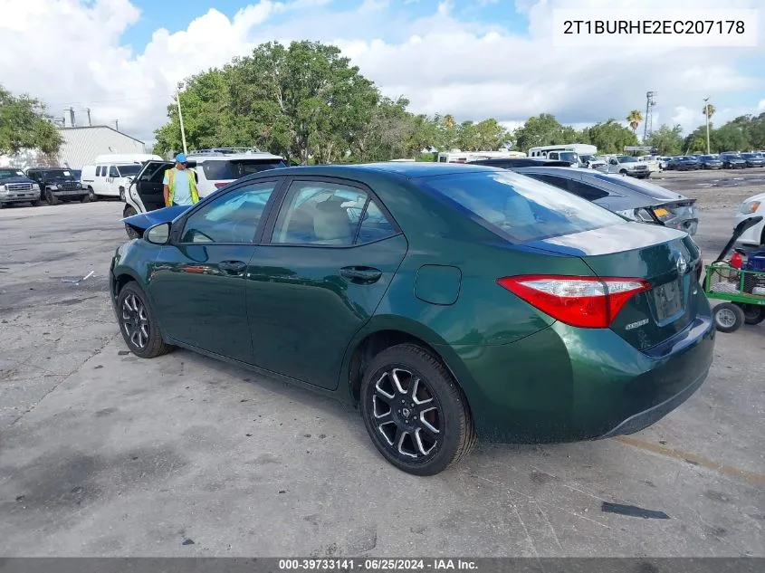 2T1BURHE2EC207178 2014 Toyota Corolla Le