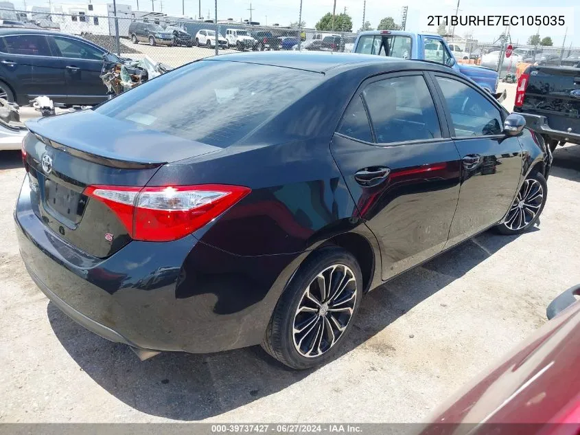 2014 Toyota Corolla S Plus VIN: 2T1BURHE7EC105035 Lot: 39737427