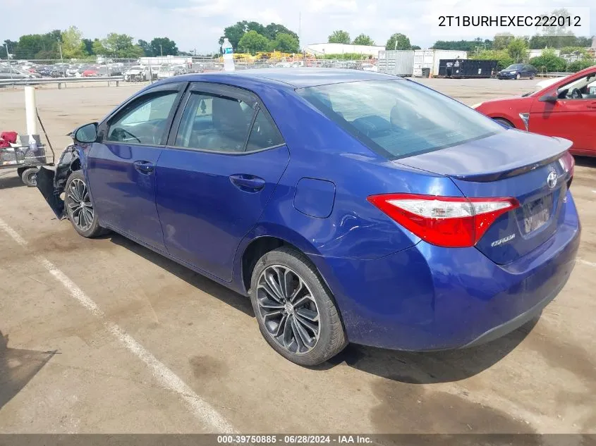 2014 Toyota Corolla S Plus VIN: 2T1BURHEXEC222012 Lot: 39750885