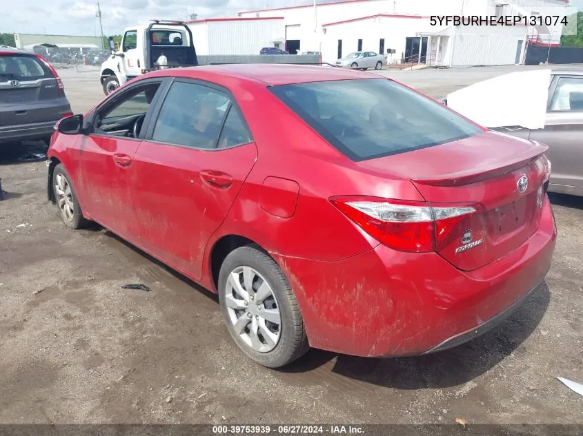 2014 Toyota Corolla L/Le/Le Pls/Prm/S/S Pls VIN: 5YFBURHE4EP131074 Lot: 39753939