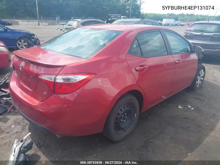 2014 Toyota Corolla L/Le/Le Pls/Prm/S/S Pls VIN: 5YFBURHE4EP131074 Lot: 39753939