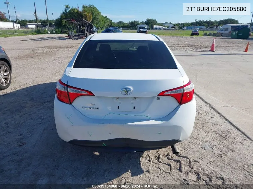 2014 Toyota Corolla L VIN: 2T1BURHE7EC205880 Lot: 39754068