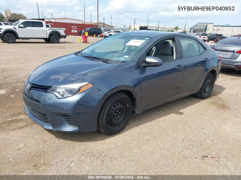 5YFBURHE9EP040852 2014 Toyota Corolla Le