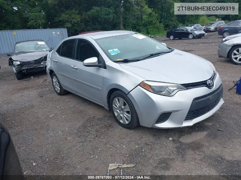 2014 Toyota Corolla L VIN: 2T1BURHE3EC049319 Lot: 39787093