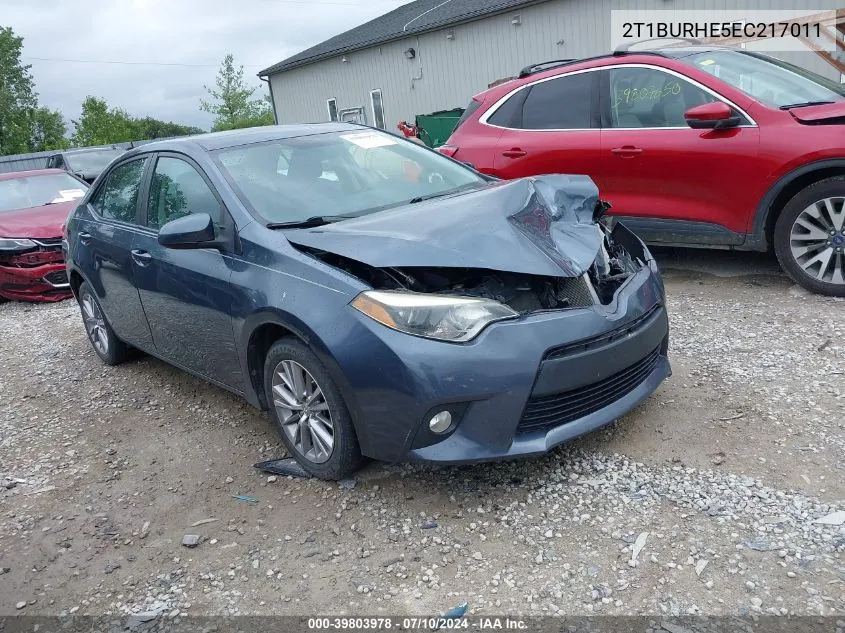 2014 Toyota Corolla Le Plus VIN: 2T1BURHE5EC217011 Lot: 39803978