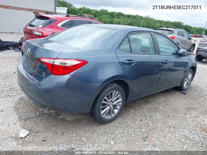 2014 Toyota Corolla Le Plus VIN: 2T1BURHE5EC217011 Lot: 39803978