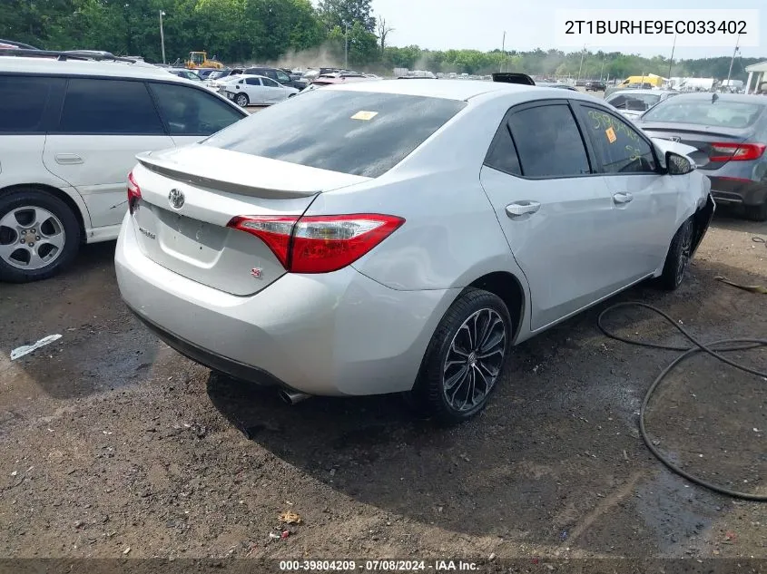 2T1BURHE9EC033402 2014 Toyota Corolla S Plus