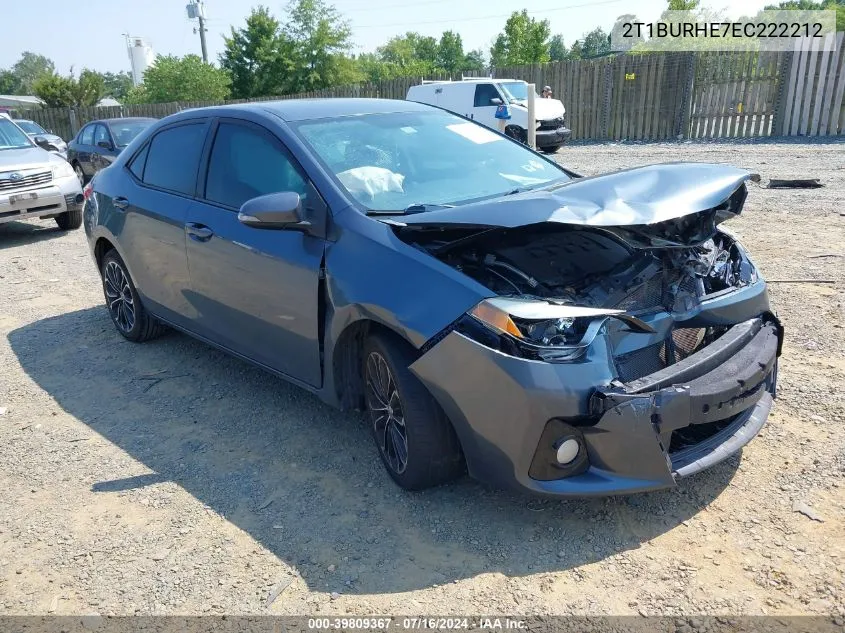 2014 Toyota Corolla S Plus VIN: 2T1BURHE7EC222212 Lot: 39809367