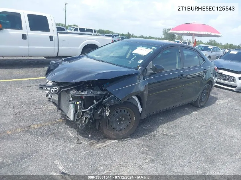 2014 Toyota Corolla Le VIN: 2T1BURHE5EC125543 Lot: 39851541