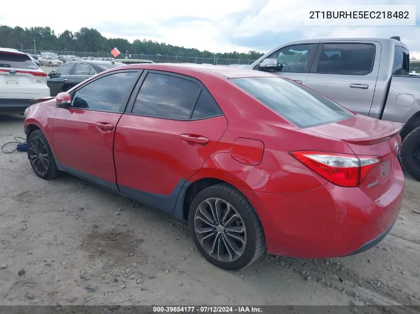 2014 Toyota Corolla S Plus VIN: 2T1BURHE5EC218482 Lot: 39854177