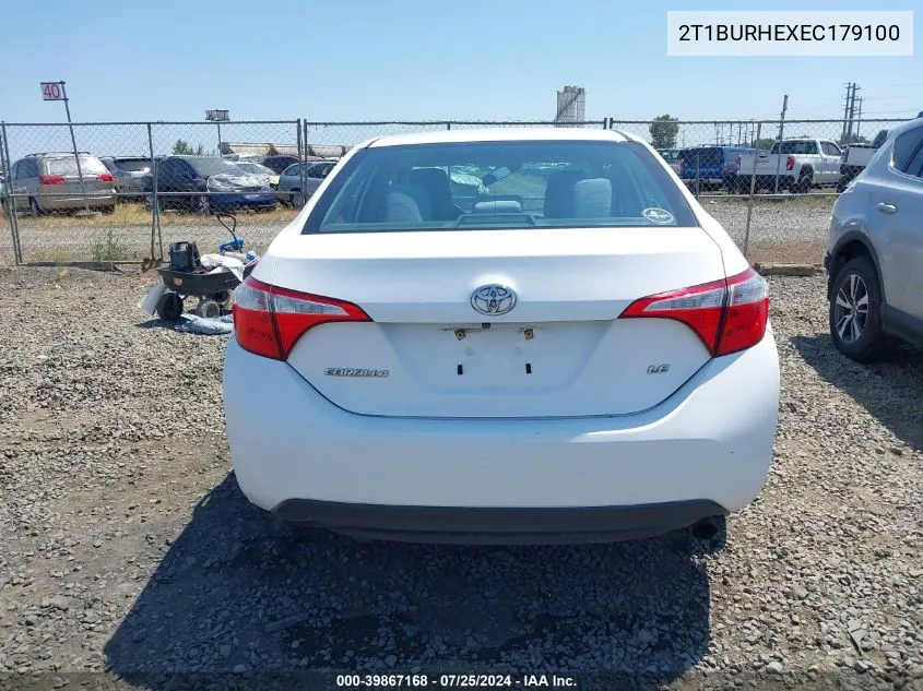 2T1BURHEXEC179100 2014 Toyota Corolla Le