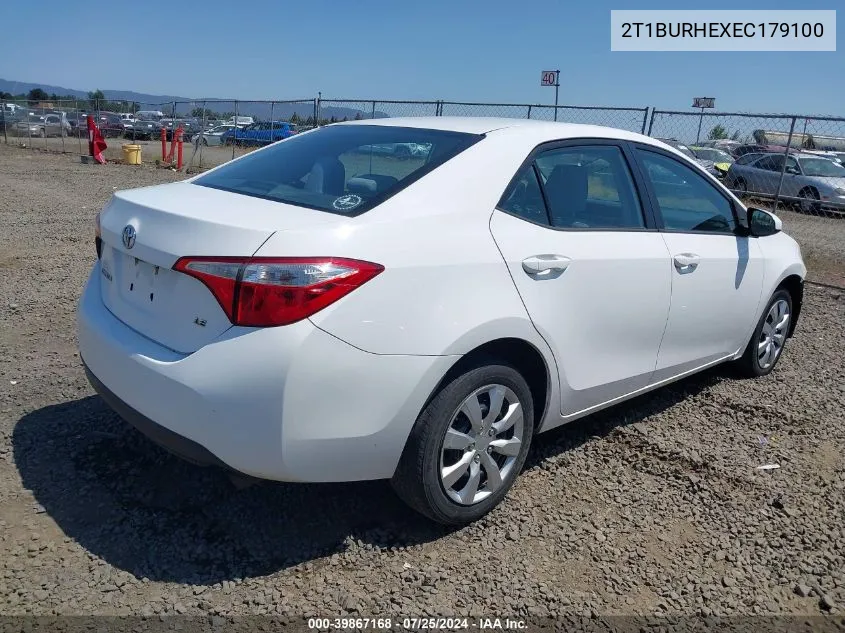 2T1BURHEXEC179100 2014 Toyota Corolla Le