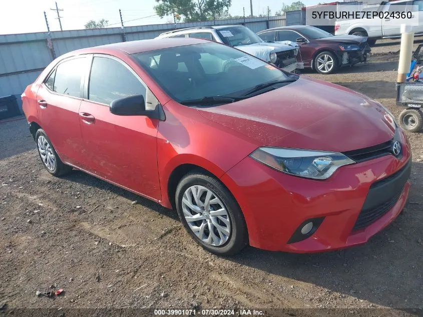 2014 Toyota Corolla Le Plus VIN: 5YFBURHE7EP024360 Lot: 39901071