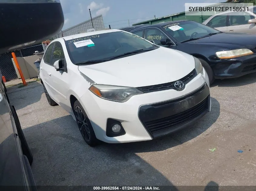 2014 Toyota Corolla S Plus VIN: 5YFBURHE2EP158631 Lot: 39952554