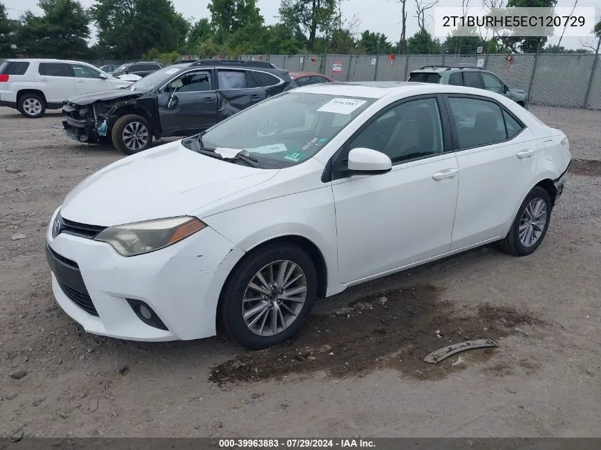 2014 Toyota Corolla Le Plus VIN: 2T1BURHE5EC120729 Lot: 39963883