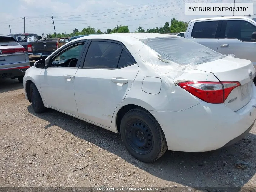 2014 Toyota Corolla L VIN: 5YFBURHEXEP063301 Lot: 39982152