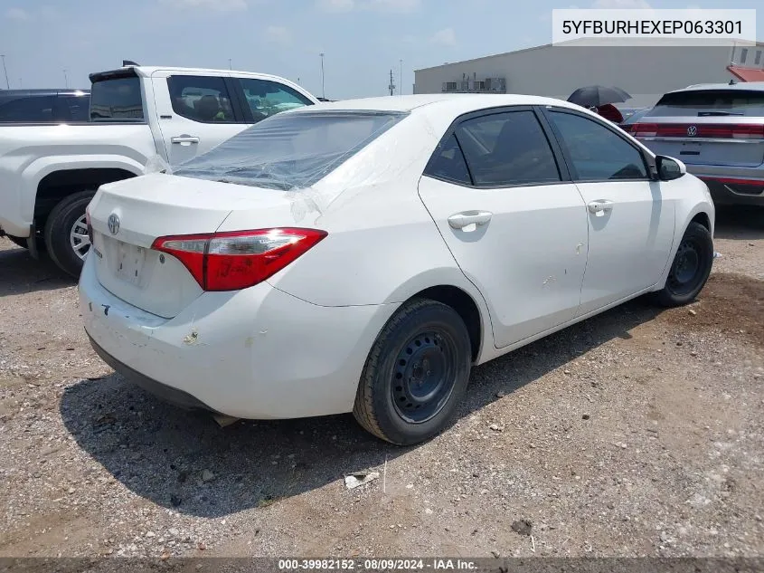 2014 Toyota Corolla L VIN: 5YFBURHEXEP063301 Lot: 39982152