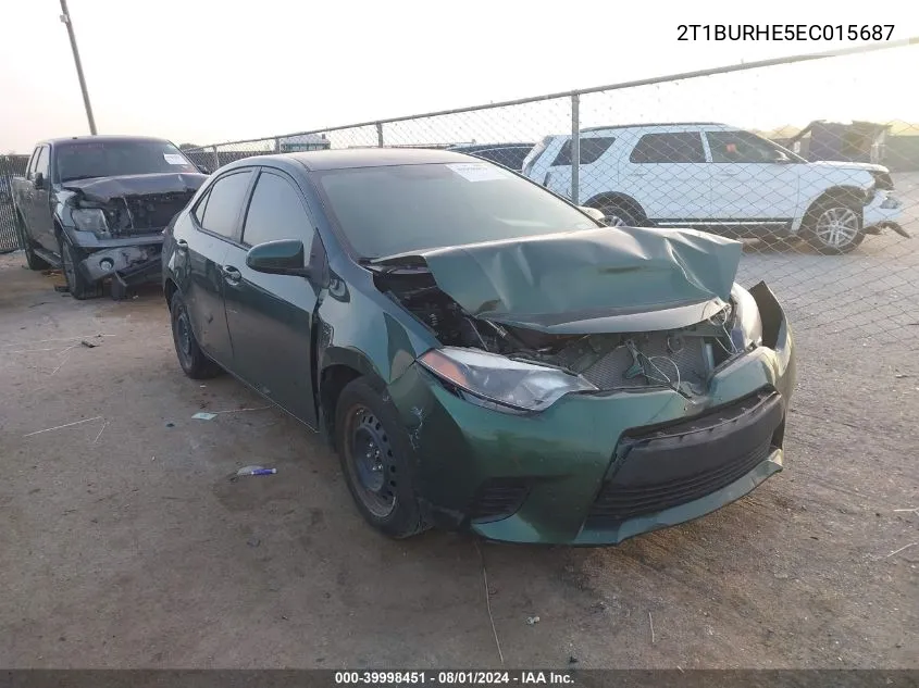 2T1BURHE5EC015687 2014 Toyota Corolla Le