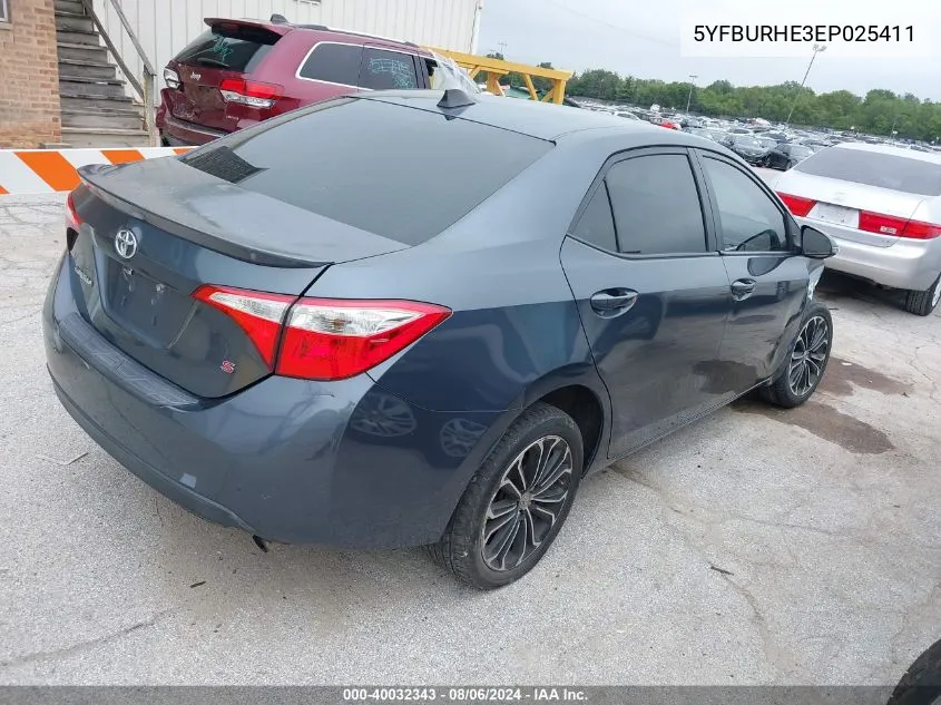 2014 Toyota Corolla S Plus VIN: 5YFBURHE3EP025411 Lot: 40032343