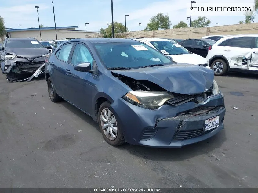 2014 Toyota Corolla Le VIN: 2T1BURHE1EC033006 Lot: 40040187