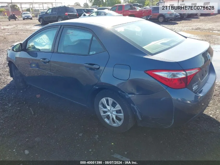 2014 Toyota Corolla L VIN: 2T1BURHE7EC078628 Lot: 40051398