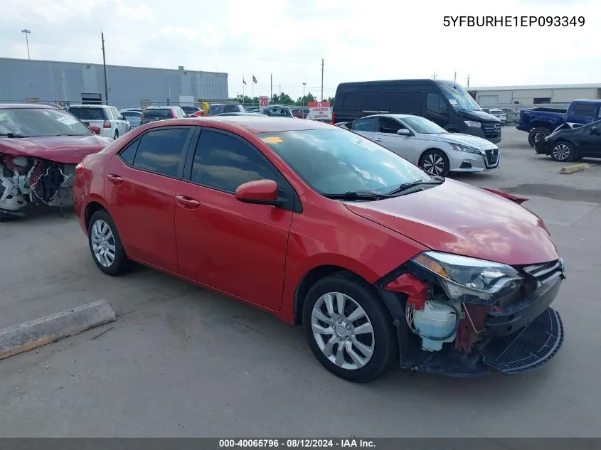 2014 Toyota Corolla Le VIN: 5YFBURHE1EP093349 Lot: 40065796