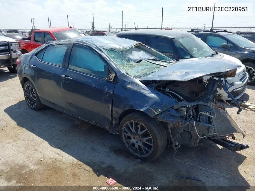 2T1BURHE2EC220951 2014 Toyota Corolla S Plus