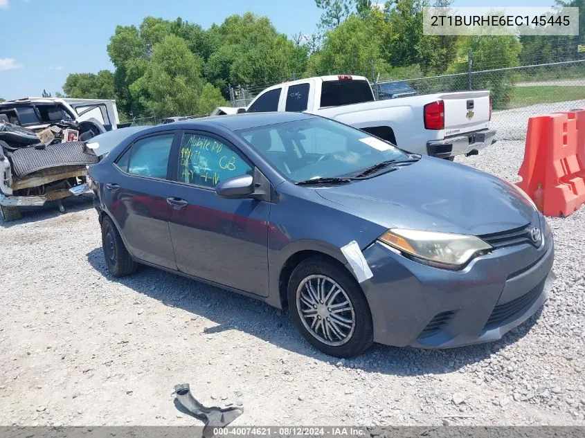 2014 Toyota Corolla Le VIN: 2T1BURHE6EC145445 Lot: 40074621