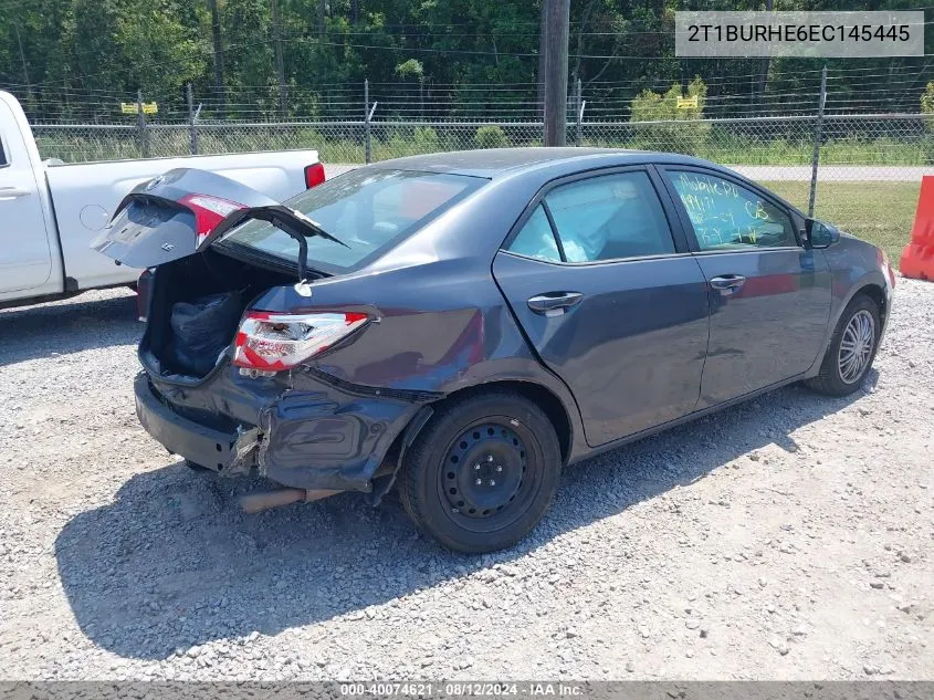 2014 Toyota Corolla Le VIN: 2T1BURHE6EC145445 Lot: 40074621