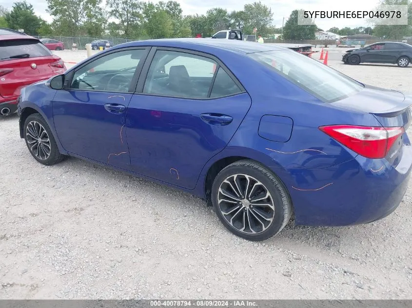 5YFBURHE6EP046978 2014 Toyota Corolla S Plus