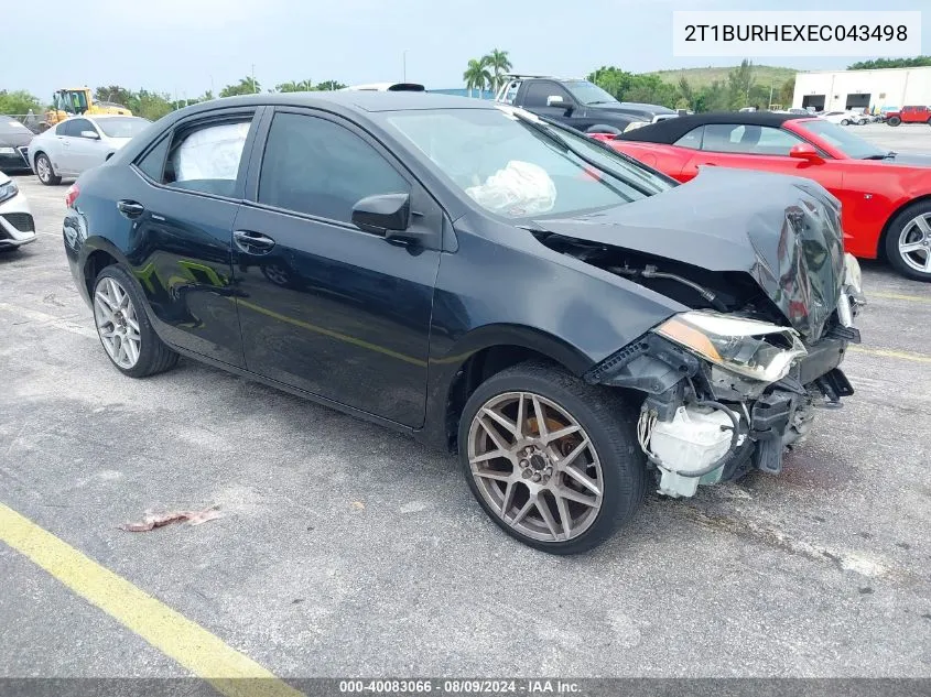 2014 Toyota Corolla Le VIN: 2T1BURHEXEC043498 Lot: 40083066