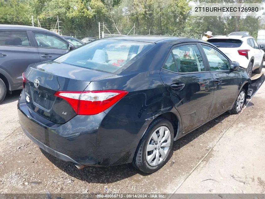 2T1BURHEXEC126980 2014 Toyota Corolla Le