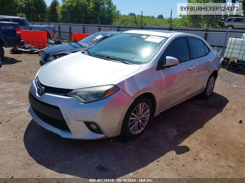 2014 Toyota Corolla Le Plus VIN: 5YFBURHEXEP124372 Lot: 40135919