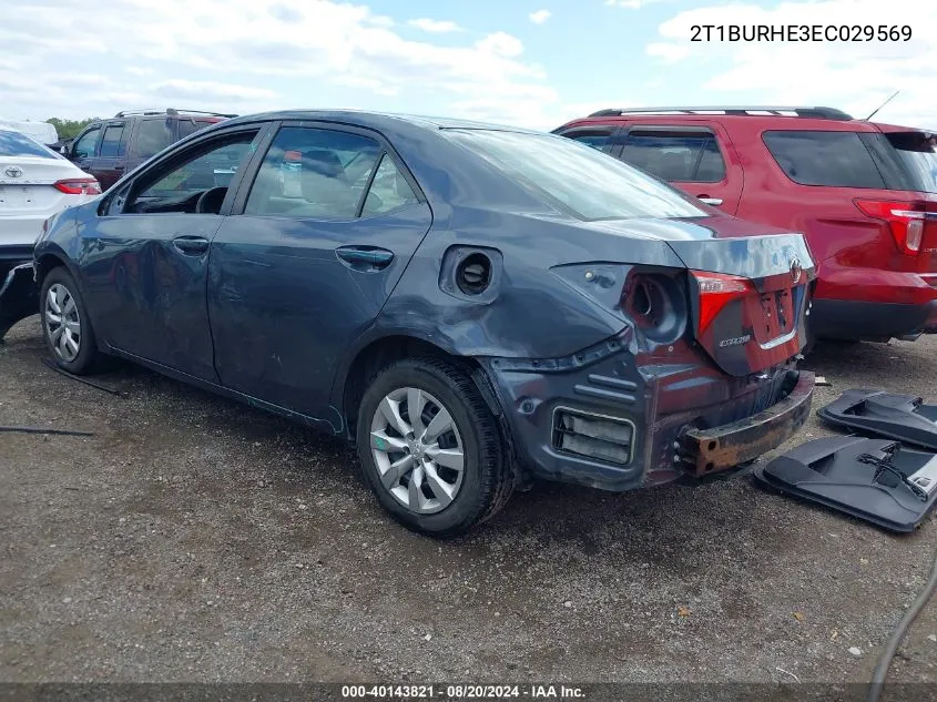 2T1BURHE3EC029569 2014 Toyota Corolla Le