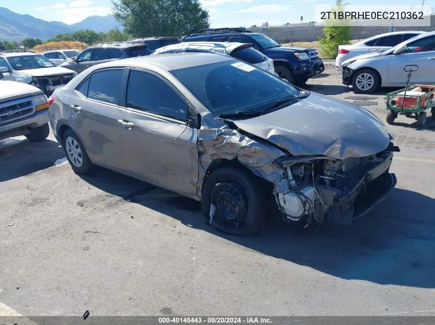 2014 Toyota Corolla Eco/Eco Plus/Eco Premium VIN: 2T1BPRHE0EC210362 Lot: 40145443