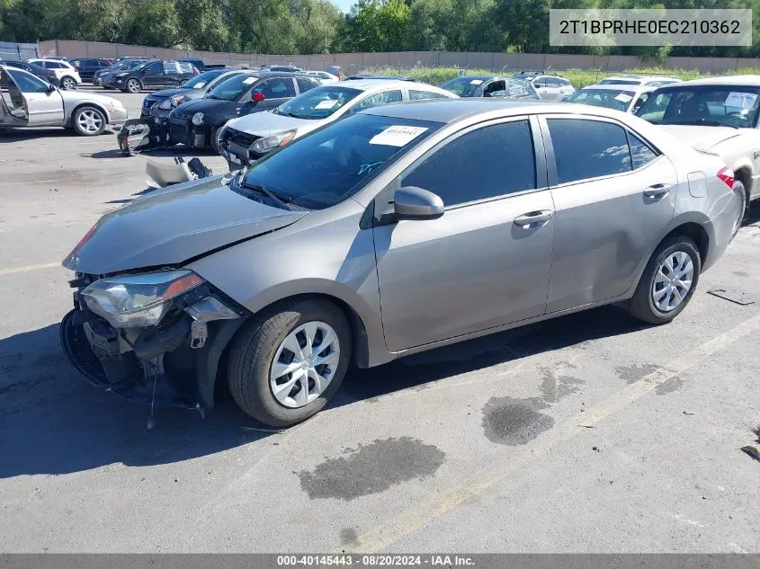 2014 Toyota Corolla Eco/Eco Plus/Eco Premium VIN: 2T1BPRHE0EC210362 Lot: 40145443