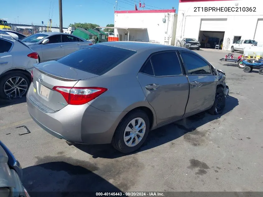 2T1BPRHE0EC210362 2014 Toyota Corolla Eco/Eco Plus/Eco Premium