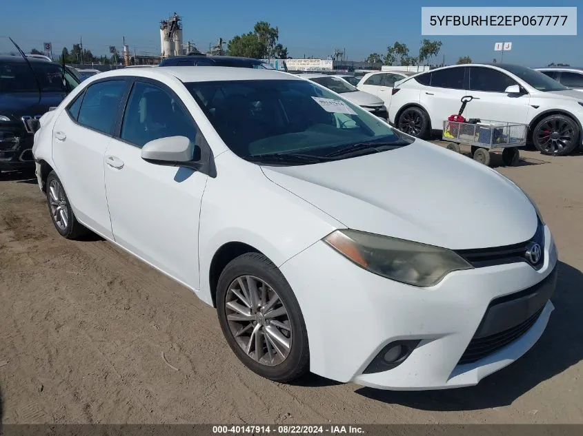 2014 Toyota Corolla Le Plus VIN: 5YFBURHE2EP067777 Lot: 40147914