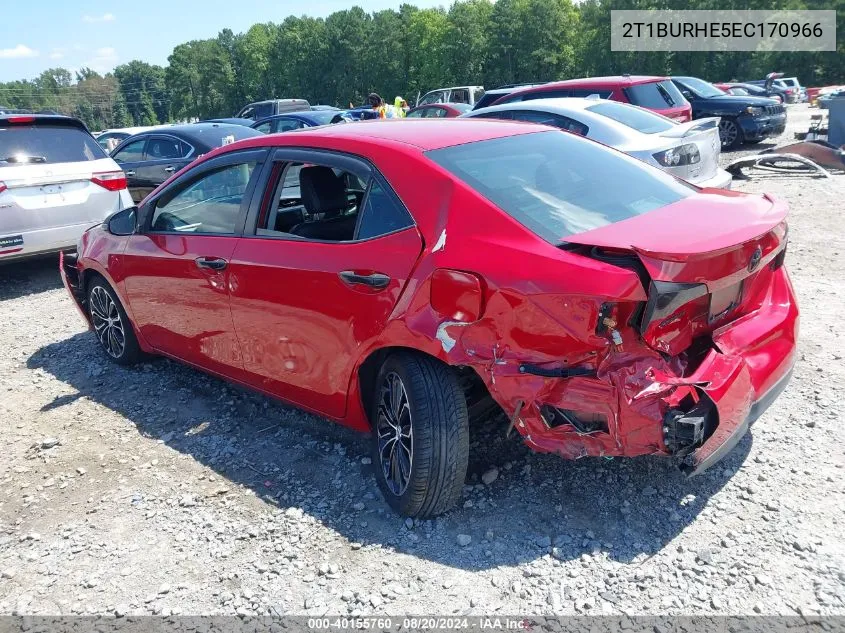 2014 Toyota Corolla L/Le/Le Pls/Prm/S/S Pls VIN: 2T1BURHE5EC170966 Lot: 40155760