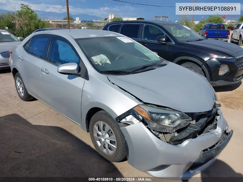 2014 Toyota Corolla L VIN: 5YFBURHE9EP108891 Lot: 40159910