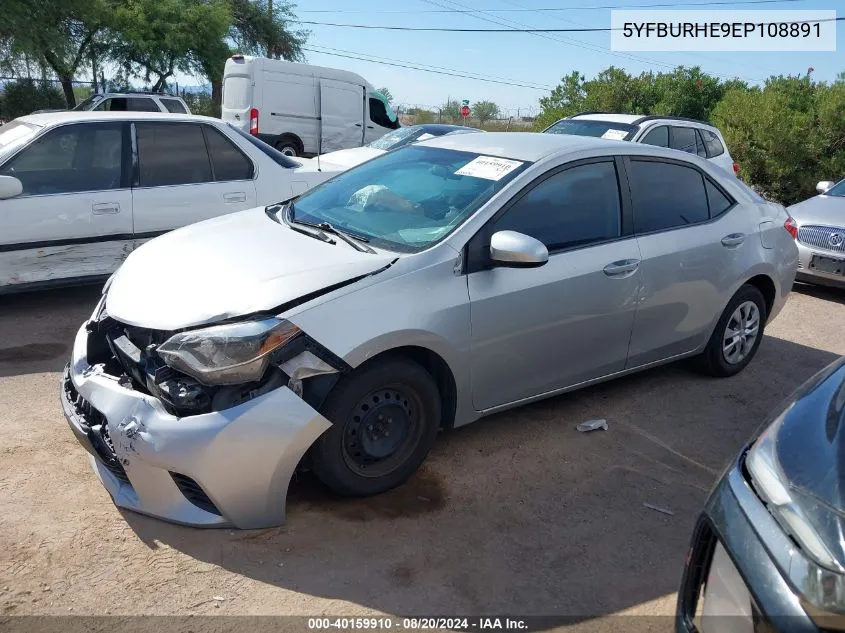 2014 Toyota Corolla L VIN: 5YFBURHE9EP108891 Lot: 40159910