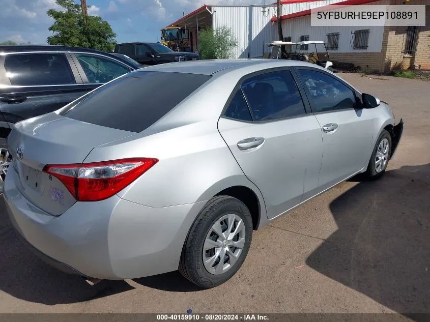 2014 Toyota Corolla L VIN: 5YFBURHE9EP108891 Lot: 40159910