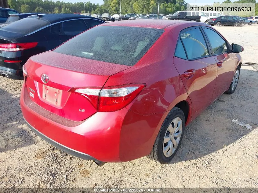 2014 Toyota Corolla Le VIN: 2T1BURHE3EC096933 Lot: 40161852