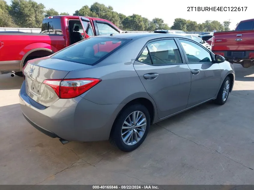 2014 Toyota Corolla Le Plus VIN: 2T1BURHE4EC122617 Lot: 40165846