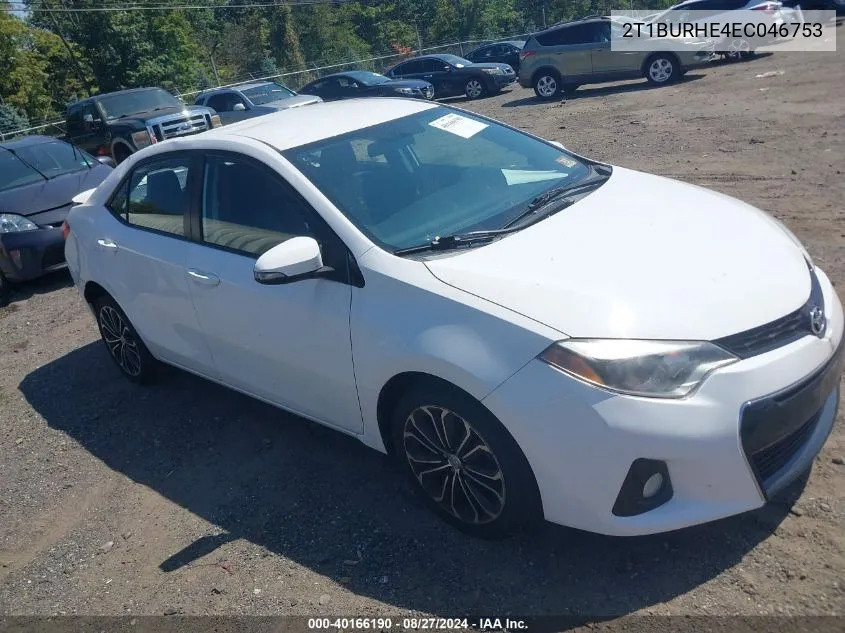 2014 Toyota Corolla S Plus VIN: 2T1BURHE4EC046753 Lot: 40166190