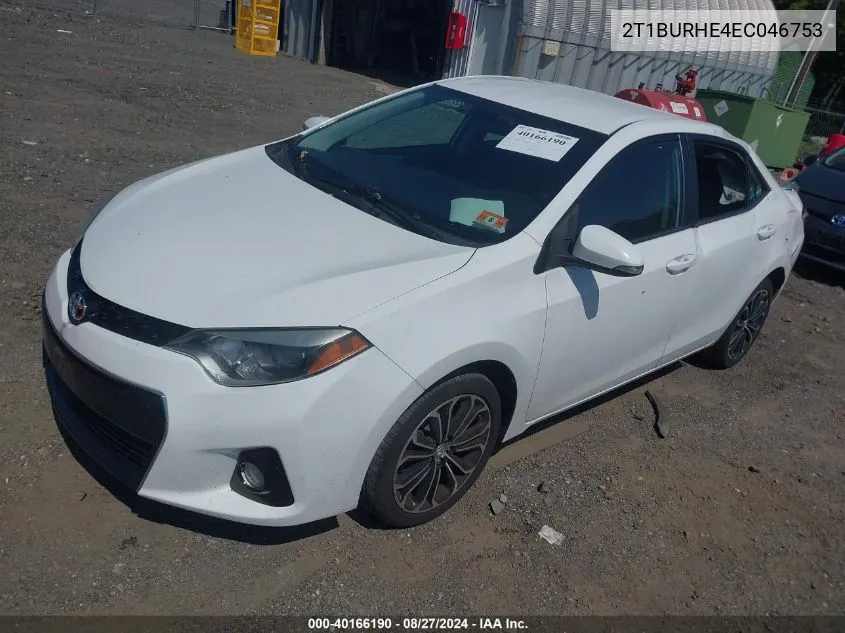 2014 Toyota Corolla S Plus VIN: 2T1BURHE4EC046753 Lot: 40166190